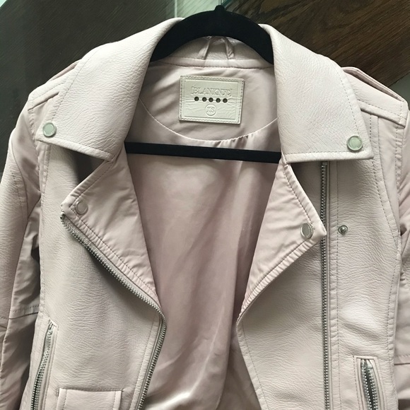 Premium Light Pink Vegan Leather Motorcycle Jacket - Picture 4 of 6